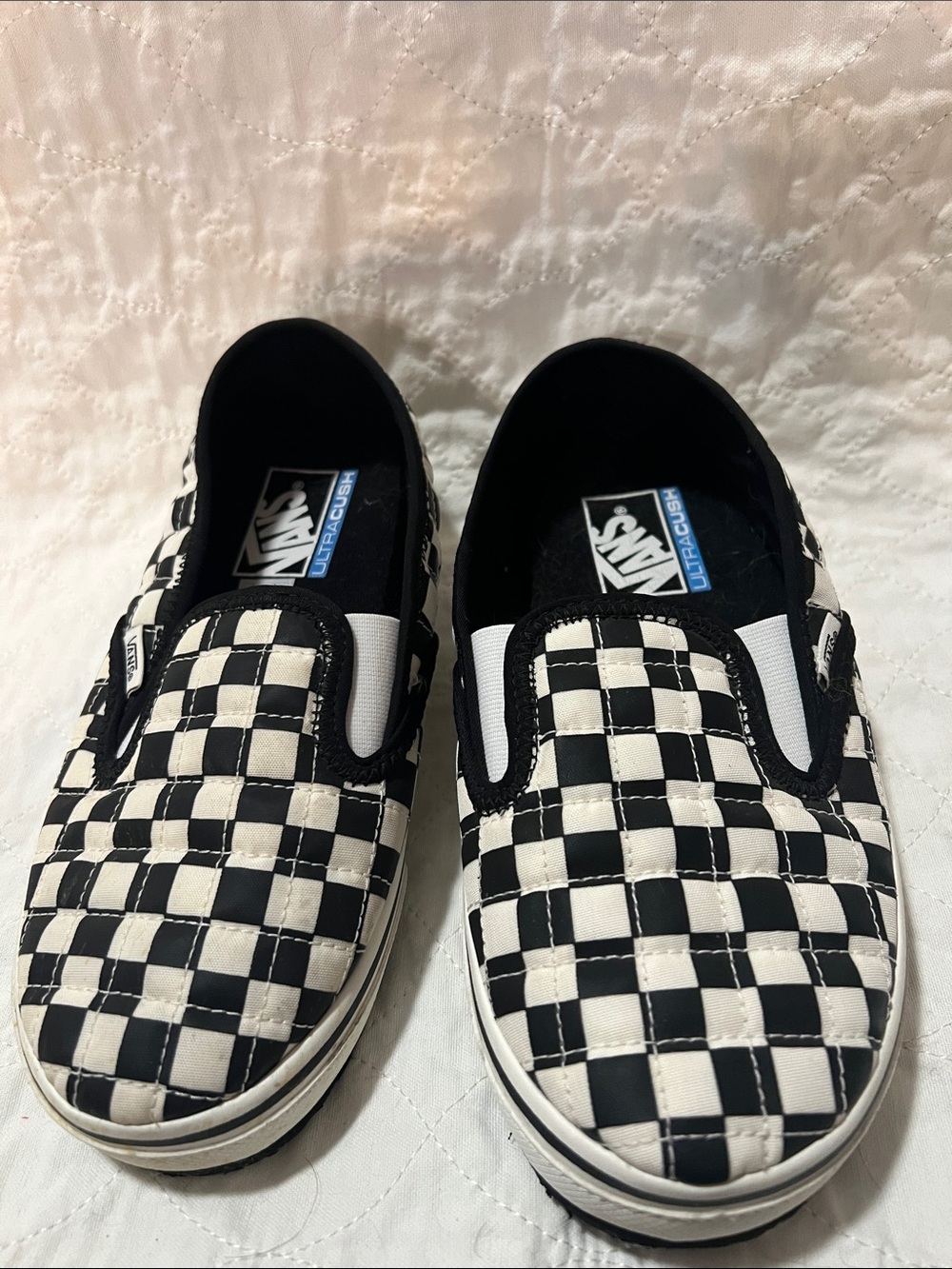 Vans Slip-On Checkerboard Canvas Sneakers - Black & White
